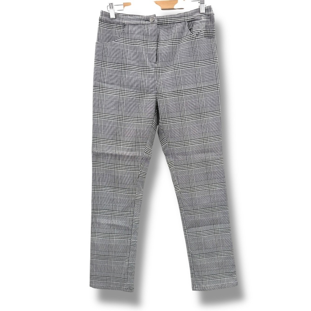 Superdown Glen Plaid High Waisted Trousers Women's‎ Size L Black White Check